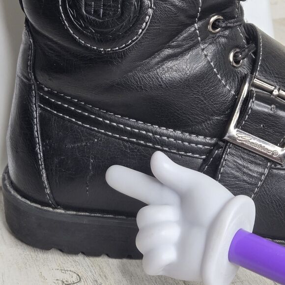 Cadillac Boots Mens 8.5 Black w/ Buckle Rare Motorcycle Biker Style 916974 - Picture 3 of 16